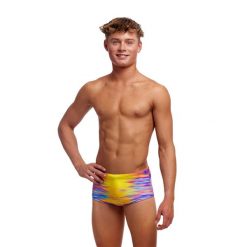 Bokserki pływackie dziecięce Funky Trunks Sidewinder Trunks. Niebieskie kąpielówki dla chłopców FUNKY TRUNKS, bez wzorów. Za 89.99 zł.