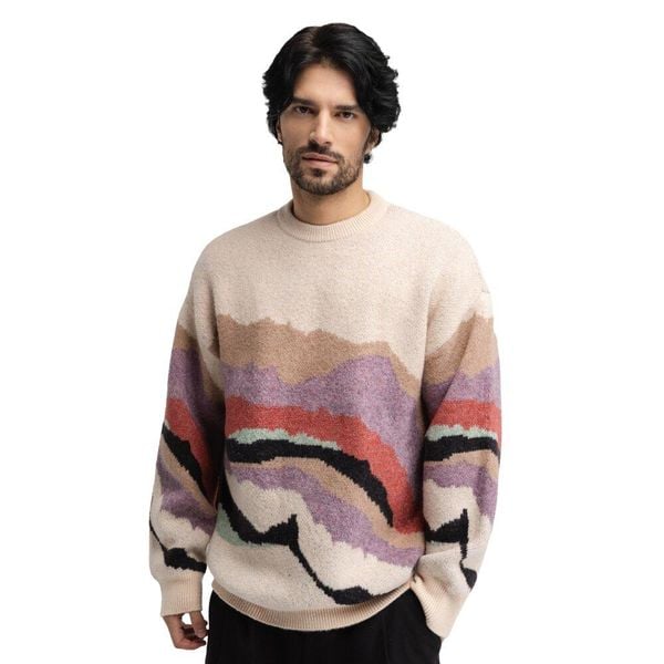 Męski sweter oversize z dzianiny Siroko Burano Transformation. Swetry przez głowę męskie SIROKO, l, bez wzorów, z dzianiny, bez kołnierzyka. Za 296.00 zł.