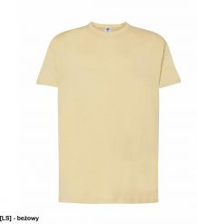 T-shirt JHK TSRA 150 - męski z krótkim rękawem wzmocniony lycrą ściągacz, 100% bawełna, 155-160g - buttercream L. T-shirty męskie JHK, l, bez wzorów, z bawełny, bez kołnierzyka. Za 20.50 zł.