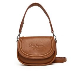 Torebka Pepe Jeans. Brązowe torebki do ręki damskie Pepe Jeans, bez wzorów, z jeansu, klasyczne, bez dodatków. Za 279.99 zł.