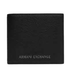 Portfel Armani Exchange. Czarne portfele męskie Armani Exchange, bez wzorów. Za 296.99 zł.
