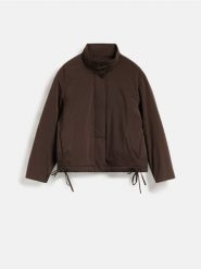 Kurtka z lekkim wypełnieniem - ciemnobrązowy. Brązowe kurtki damskie Reserved, l, bez wzorów, z tkaniny, bez kaptura. Za 229.99 zł.