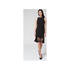 Mosali - Sukienka z Wycieńciem z Koronki M041. Czarne sukienki damskie Mosali, w koronkowe wzory, z koronki, eleganckie, bez rękawów. Za 159.00 zł.