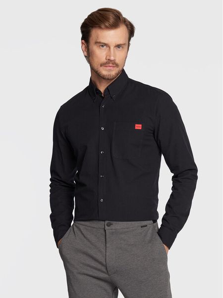 Hugo Koszula Evito 50479302 Czarny Slim Fit. Czarne koszule męskie Hugo, m, bez wzorów, z bawełny, bez kołnierzyka, bez ramiączek. Za 339.99 zł.