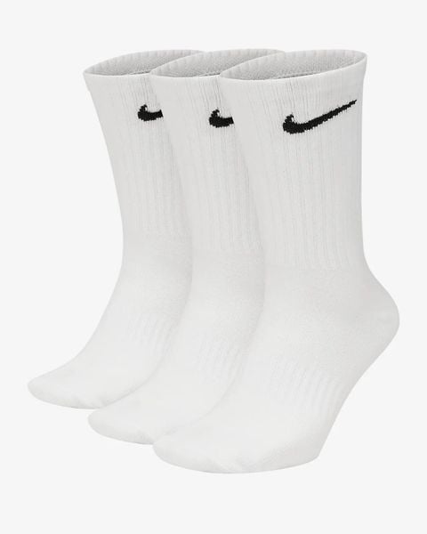 Skarpety Nike Value Cotton 3 pary wysokie. Białe skarpety męskie Nike, bez wzorów, z bawełny. Za 100.99 zł.