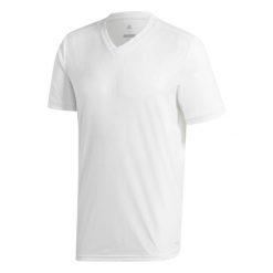 Koszulka piłkarska adidas Tabela 18 Jersey męska. Białe koszulki sportowe męskie Adidas, m, bez wzorów, z jersey, bez kołnierzyka, bez ramiączek, do piłki nożnej. Za 59.00 zł.