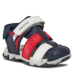 Sandały Geox. Niebieskie sandały chłopięce Geox, bez zapięcia. Za 259.99 zł.