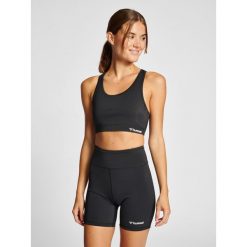 Damski biustonosz sportowy Hummel MT Active. Czarne obuwie sportowe damskie Hummel, bez wzorów, na fitness i siłownię. Za 200.00 zł.