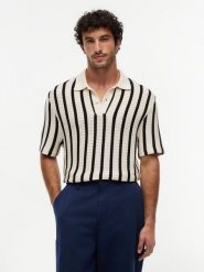 Tommy Hilfiger koszulka polo z dzianiny Mężczyźni Bawełna (100%) beżowy|czarny, L. Brązowe koszulki polo męskie Tommy Hilfiger, l, bez wzorów, z bawełny, eleganckie, bez ramiączek. Za 379.95 zł.