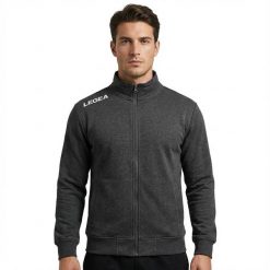 Męska Bluza Treningowa z Kapturem Szara Melanż. Szare bluzy męskie Legea, l, bez wzorów, z bawełny, z kapturem. Za 88.00 zł.