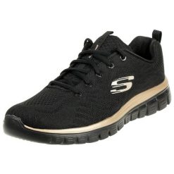 Buty do chodzenia damskie, Skechers Graceful-Get Connected. Czarne obuwie sportowe damskie Skechers, bez wzorów, z materiału, trekkingowe. Za 390.00 zł.