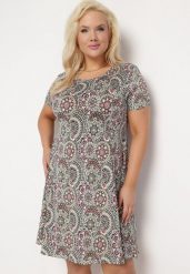 Zielona Sukienka Mini z Wiskozy o Rozkloszowanym Fasonie Boho Aiselle. Zielone sukienki damskie Born2be, na lato, l, bez wzorów, z wiskozy, boho, bez kołnierzyka, bez ramiączek, mini, rozkloszowane. Za 49.99 zł.