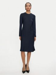 Calvin Klein Sukienka codzienna K20K207683 Granatowy Regular Fit. Niebieskie sukienki damskie Calvin Klein, na co dzień, bez wzorów, z syntetyku, bez kołnierzyka, bez ramiączek, proste. Za 659.99 zł.