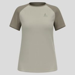 Koszulka do biegania damska Odlo X-Alp Trail T-Shirt Crew Neck S/S. Brązowe koszulki sportowe damskie Odlo, s, bez wzorów, sportowe, bez kołnierzyka. Za 266.99 zł.