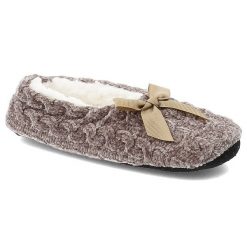 Brązowe Ciepłe Bambosze Damskie Moraj. Brązowe kapcie damskie Moraj, bez wzorów, z dzianiny. Za 29.99 zł.