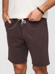 Szorty męskie strukturalne REGULAR FIT - brązowe V5 - Rozmiar: L. Brązowe szorty męskie Ombre Clothing, na lato, l, bez wzorów, z dzianiny, wakacyjne. Za 169.99 zł.