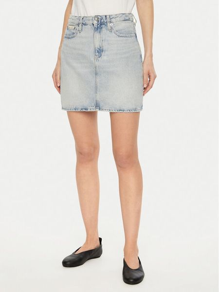 Calvin Klein Jeans Spódnica jeansowa J20J224534 Niebieski Regular Fit. Niebieskie spódnice damskie Calvin Klein Jeans, bez wzorów, z bawełny. Za 219.99 zł.