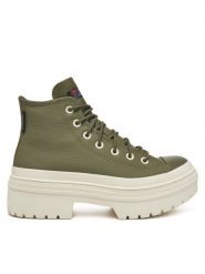 Converse Trampki Chuck Taylor All Star Lugged Heel Platform Waterproof A11163C 306 Zielony. Zielone trampki i tenisówki damskie Converse, bez wzorów, z materiału, retro, bez zapięcia. Za 399.99 zł.