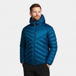 Kurtka męska puchowa Alpinus Oronaye. Czarne kurtki męskie Alpinus, m, bez wzorów, z poliamidu, bez kaptura. Za 699.00 zł.