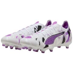 Męskie Buty Piłkarskie Ultra 5 Match Firm Ground. Białe buty sportowe męskie Puma, bez zapięcia, do piłki nożnej. Za 284.99 zł.