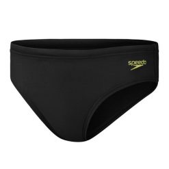 Chłopięce Slipy Speedo Z Logo 6,5 Cm – Czarno-Żółte – Rozmiar 5-6. Czarne kąpielówki dla chłopców Speedo, bez wzorów. Za 405.46 zł.