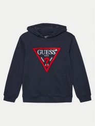 Guess Bluza L4RQ23 KAD74 Granatowy Regular Fit. Niebieskie bluzy dla chłopców Guess, z aplikacjami, z bawełny, bez ramiączek, bez kaptura. Za 142.00 zł.