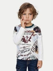 Guess Bluzka N6YI22 K3878 Biały Regular Fit. Białe jeansy dla chłopców Guess, z bawełny. Za 124.99 zł.