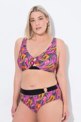 Damskie Bikini chilli ozdobne kółko miękkie miseczki. Szare bikini damskie Ulla Popken, plus size, bez wzorów, plus size. Za 191.99 zł.