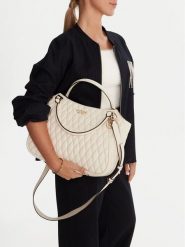 Guess Torebka Valla HWQG81 22220 Écru. Torebki do ręki damskie Guess, z aplikacjami, ze skóry, bez dodatków. Za 389.99 zł.