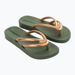 Japonki damskie Ipanema Comfy. Zielone klapki damskie Ipanema, bez wzorów, bez obcasa. Za 79.99 zł.