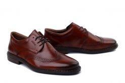 RIEKER 17620-24 brown, półbuty męskie. Brązowe półbuty na co dzień męskie Rieker, ze skóry, bez zapięcia. Za 439.90 zł.