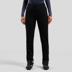 Spodnie wiatroodporne damskie ODLO Zeroweight Windproof X Warm Pants Regular. Czarne spodnie materiałowe damskie Odlo, bez wzorów. Za 799.99 zł.