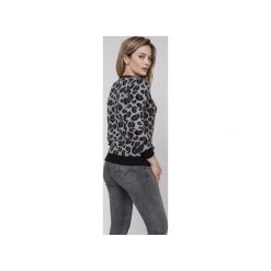 Sweter w panterkę, SWE164 czarny/grafit/ecru MKM. Czarne swetry damskie Mkm swetry, z dzianiny. Za 148.00 zł.