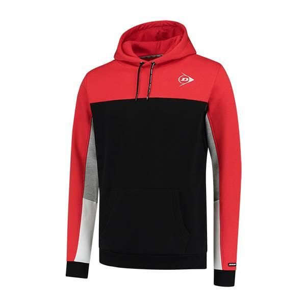 Bluza męska z kapturem Dunlop Essentials Hooded. Czerwone bluzy męskie Dunlop, m, bez wzorów, tenisowe. Za 199.99 zł.