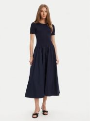 STAUD Sukienka codzienna Laroquette R25S2252PM Granatowy Regular Fit. Niebieskie sukienki damskie STAUD, na co dzień, l, bez wzorów, z bawełny, bez kołnierzyka, bez ramiączek, proste. Za 1,539.00 zł.