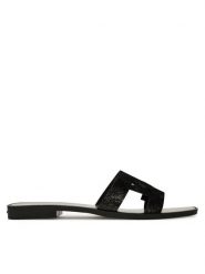 KARL LAGERFELD Klapki Skoot II KL80402 Czarny. Czarne klapki damskie KARL LAGERFELD, bez wzorów, ze skóry, bez obcasa. Za 269.99 zł.