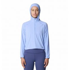 Bluza damska z kapturem Mountain Hardwear Sunshield™. Zielone bluzy damskie Mountain Hardwear, l, bez wzorów, z materiału, z kapturem. Za 413.50 zł.