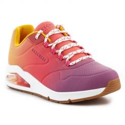 Buty do chodzenia damskie Skechers Uno Color Waves. Czerwone obuwie sportowe damskie Skechers, bez wzorów, z materiału, trekkingowe. Za 505.00 zł.