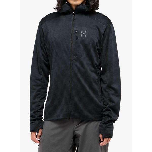 Bluza z kapturem męska Haglofs L.I.M Mid Fast II Hood. Czarne bluzy męskie Haglöfs, l, bez wzorów, z kapturem. Za 580.99 zł.