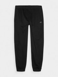 4F Spodnie casual joggery męskie - czarne M. Czarne spodnie sportowe męskie 4f, l, bez wzorów, z bawełny. W wyprzedaży za 99.99 zł.