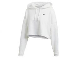 Bluza damska ADIDAS BB CP HOODIE 46. Białe bluzy sportowe damskie Adidas, bez wzorów, z bawełny, bez kaptura, trekkingowe. Za 249.00 zł.