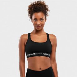 Stanik sportowy Fitness Damski Cardio Wysokie wsparcie. Czarne obuwie sportowe damskie SIROKO, bez wzorów, z nylonu, na fitness i siłownię. Za 105.00 zł.