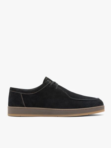 Czarne casualowe półbuty. Czarne buty sportowe męskie Ryłko, ze skóry, bez zapięcia. Za 499.99 zł.