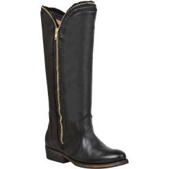 Kozaki BRONX - 13933-AD Black 01. Czarne kozaki damskie Bronx, ze skóry. W wyprzedaży za 339.00 zł.