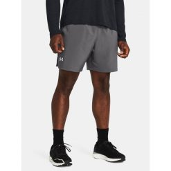 Spodenki do biegania męskie Under Armour Launch 7". Szare krótkie spodenki sportowe męskie Under Armour, m, bez wzorów, do biegania. Za 99.99 zł.