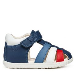 Sandały Geox. Niebieskie sandały chłopięce Geox, bez zapięcia. Za 139.99 zł.