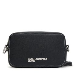 Torebka Karl Lagerfeld Jeans. Czarne listonoszki damskie Karl Lagerfeld Jeans, bez wzorów, z jeansu, bez dodatków. Za 389.99 zł.