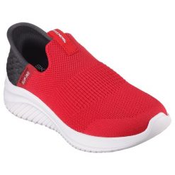 Buty sportowe Sneakersy dziewczęce, Slip-Ins Ultra Flex 3.0 - Smooth Step. Czarne buty sportowe dziewczęce Skechers, bez wzorów, bez zapięcia, trekkingowe. Za 229.99 zł.