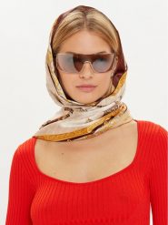 Guess Szal AW5228 POL03 Brązowy. Brązowe czapki i kapelusze damskie Guess, z aplikacjami, z materiału. Za 299.99 zł.