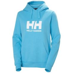 Kurtka dresowa damska z logo Helly Hansen 2.0. Niebieskie kurtki damskie Helly Hansen, bez wzorów, z dresówki, bez kaptura. Za 385.60 zł.